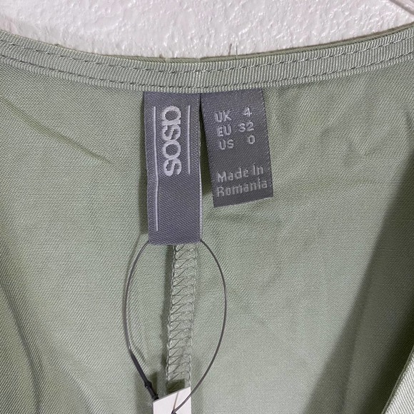 Asos Design Peplum Top Sage Size US 0 - Picture 4 of 8
